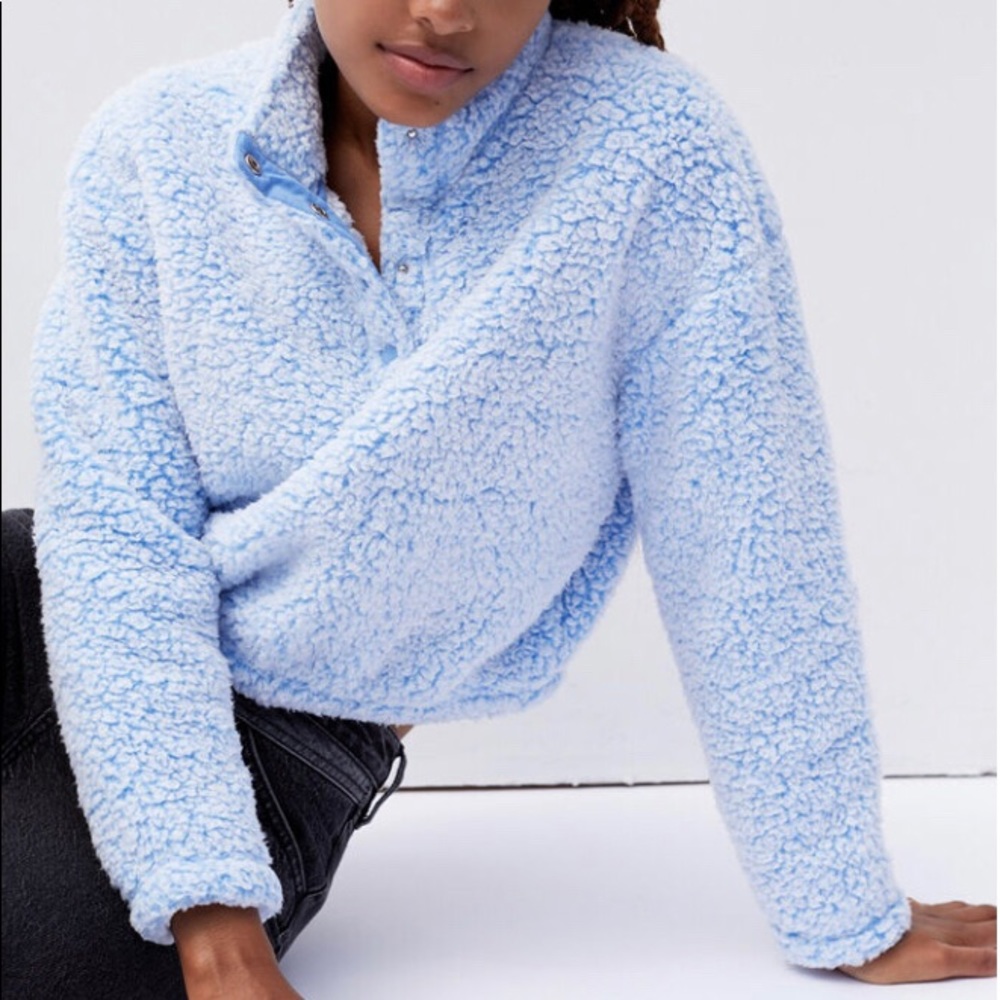 Pacsun Simone Sherpa Henley Sweatshirt